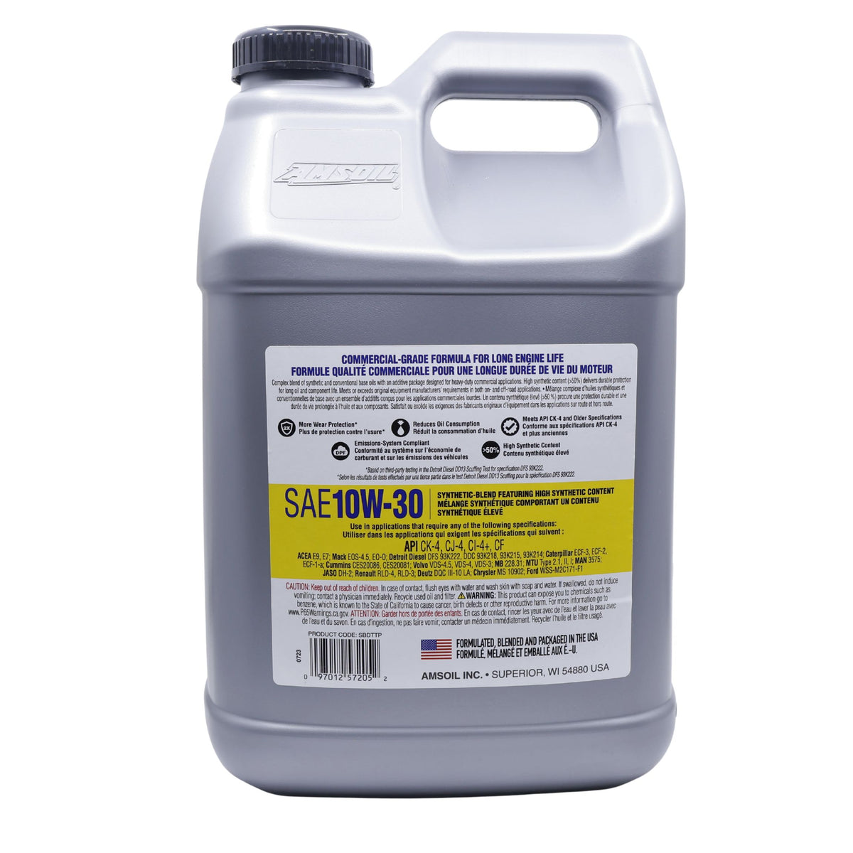 AMSOIL 10W-30 Commercial-Grade Diesel Oil Synthetic-Blend Engine Oil (SBDT)