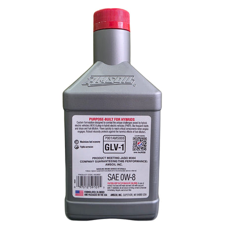 AMSOIL 0W-8 Hybrid Series Fully Synthetic Engine Oil (HE08)