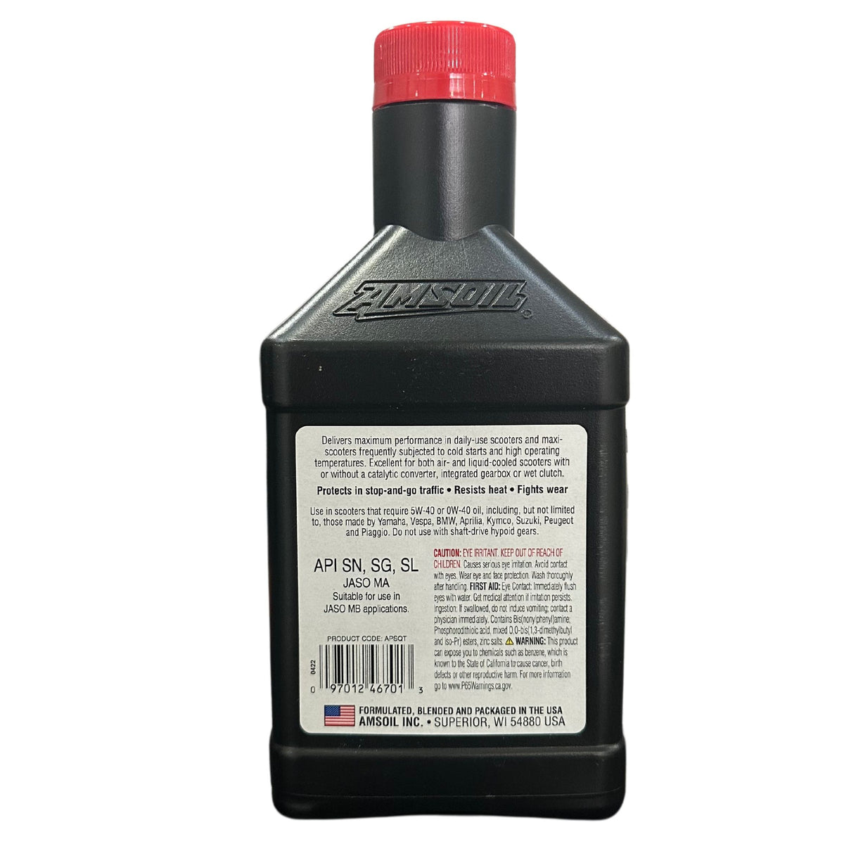 AMSOIL 5W-40 Scooter Premium Fully Synthetic Engine Oil (APS)